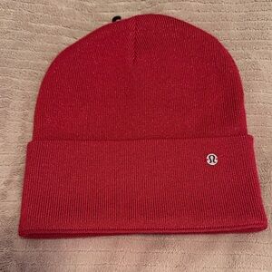 lululemon athletica Red Knit Cuff Beanie with Logo